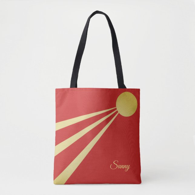Bolsa Tote Sun Rays em Vermelho (Frente)