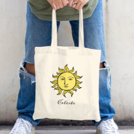 Bolsa Tote Sun Retro Magic Vintage Personalizado Celestial