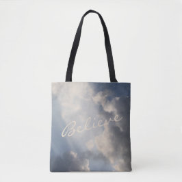 Bolsa Tote Sunbeams White Clouds Convicção Inspiracional