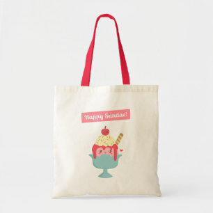 Bolsa Tote Sundae de Sorvete Divertido e Fofo Tote Pun