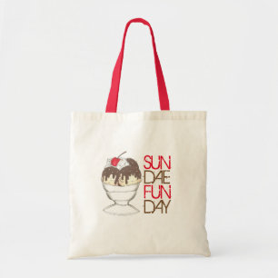 Bolsa Tote SUNDAE (DOMINGO) Sorvete ENGRAÇADO Foodie Hot Fudg