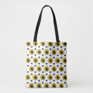 Bolsa Tote Sunflower and Blue Butterfly