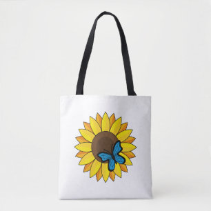 Bolsa Tote Sunflower and Blue Butterfly
