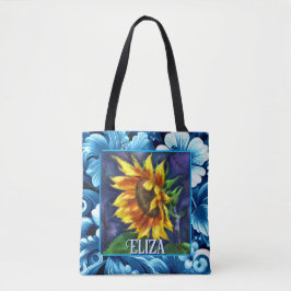 Bolsa Tote Sunflower at Night Flower Floral Personalized