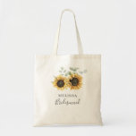 Bolsa Tote Sunflower Eucalyptus Floral Wedesmaid<br><div class="desc">Crie um Sunflower Floral moderno salve o cartão de data com este modelo bonitinho com um belo buquê floral rústico, quadro de efeito de ouro geométrico, com uma tipografia simples moderna. DICA: Cartões de suíte de casamento iguais, como RSVP, programas de casamento, banners, tapeçarias, etiquetas de presentes, placas e outras...</div>