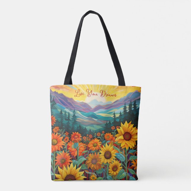 Bolsa Tote Sunflower Valley Mounts - Citações de Pintura (Verso)