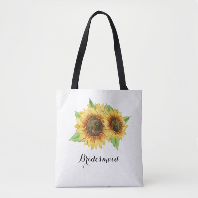 Bolsa Tote Sunflower Watercolor (Frente)