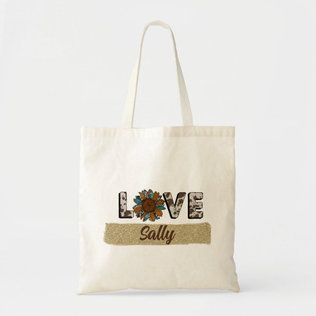 Bolsa Tote Sunflower Western Love Boho Summer (Frente)