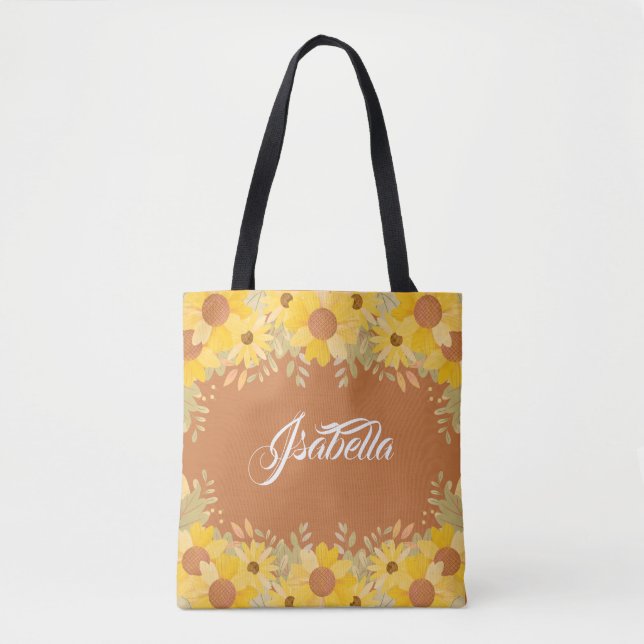 Bolsa Tote Sunflowers in bloom Fall lovers custom  (Frente)