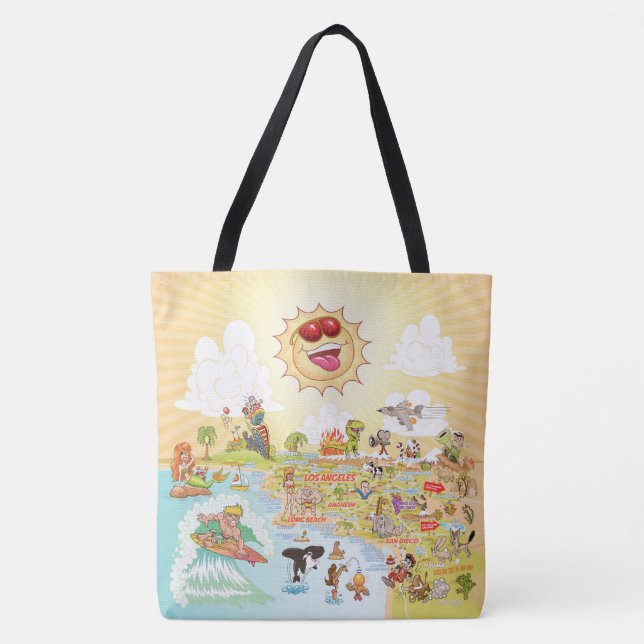 Bolsa Tote Sunny California Beach Paradise (Frente)