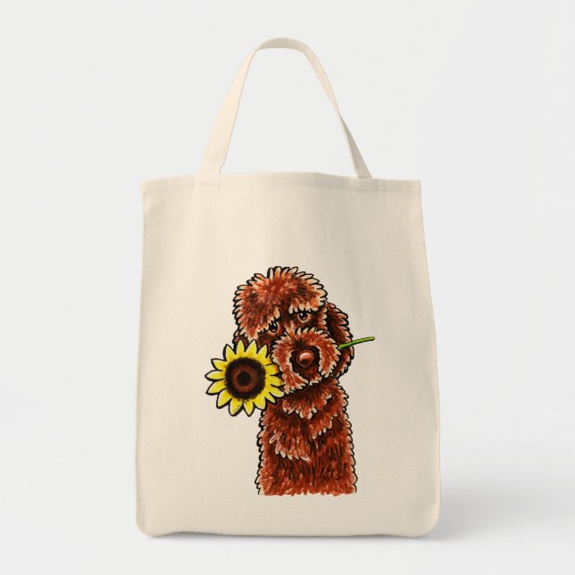 Bolsa Tote Sunny Chocolate Labradoodle Off-Leash Art™ (Frente)