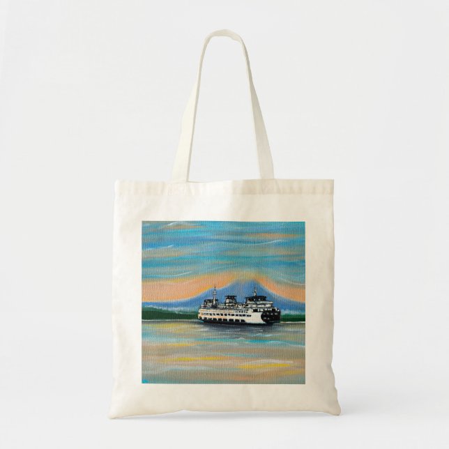 Bolsa Tote Sunrise Ferry Painting (Frente)
