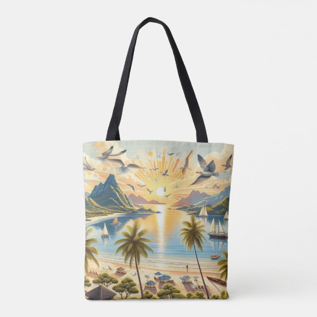 Bolsa Tote Sunrise na praia (Verso)