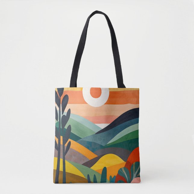 Bolsa Tote Sunrise sobre Colinas Rolantes (Frente)