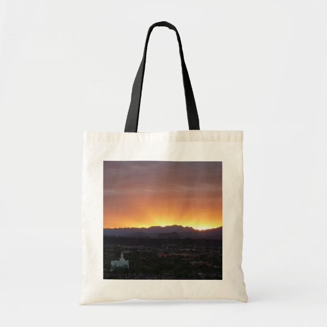 Bolsa Tote Sunrise sobre Ruas. George Utah Landscape (Frente)