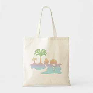 Bolsa Tote Sunrise tropical perpétua com Sailboat Tote Bag
