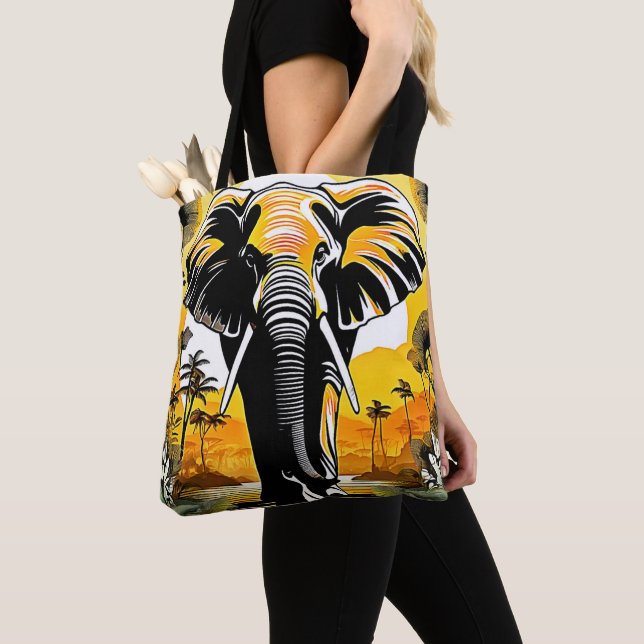 Bolsa Tote Sunset de Elefante Majestoso (Close Up)