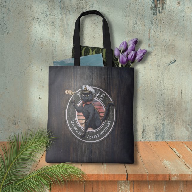 Bolsa Tote Sunset de Gato Negro: Uma Viagem para prosperar (Black Cat Sunset: A Voyage to THRIVE Tote Bag)
