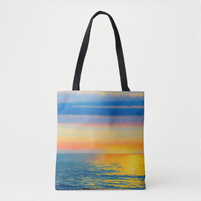 Bolsa Tote Sunset do Mar Laranja (Frente)
