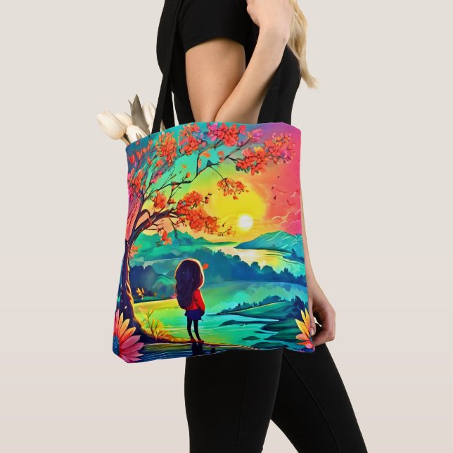 Bolsa Tote Sunset Dreamer perto do rio (Close Up)