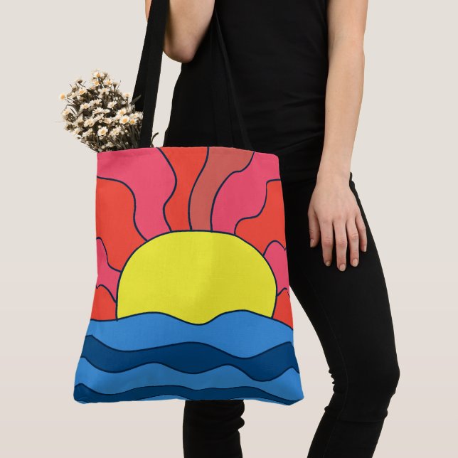 Bolsa Tote Sunset e Ondas (Close Up)