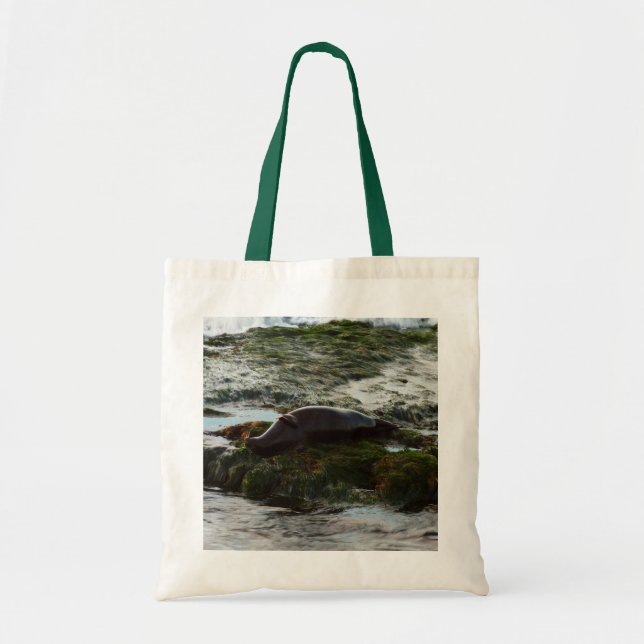 Bolsa Tote Sunset Lit Harbor Seal II em San Diego (Frente)
