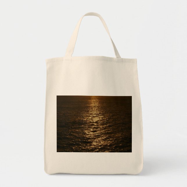 Bolsa Tote Sunset no Oceano Abstrato de Água Fotografia (Frente)