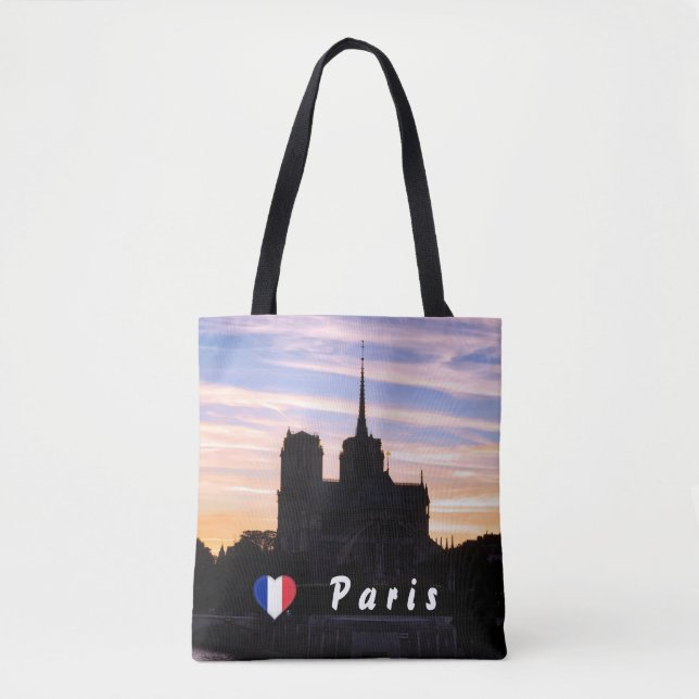 Bolsa Tote Sunset on Notre Dame de Paris - Paris, França (Frente)