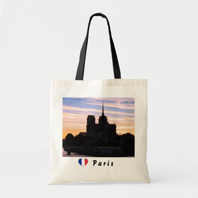Bolsa Tote Sunset on Notre Dame de Paris - Paris, França (Frente)