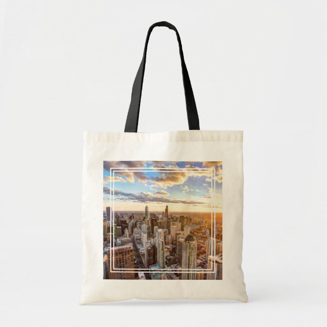 Bolsa Tote Sunset Over Chicago (Frente)