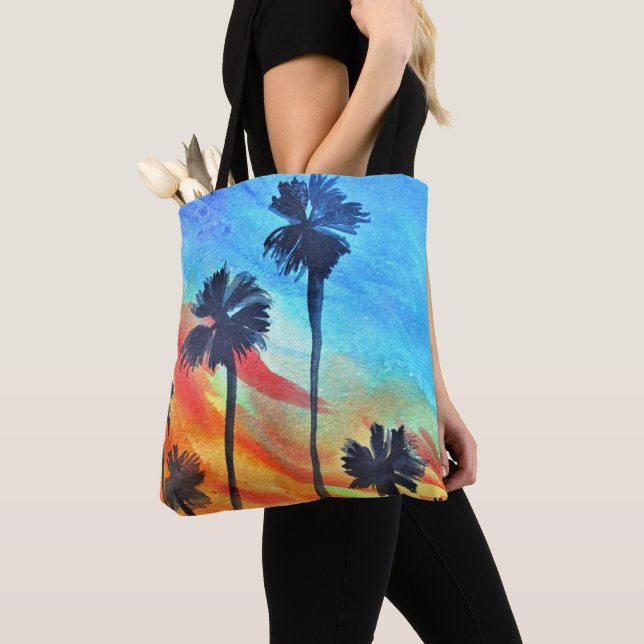 Bolsa Tote Sunset Palm tree surf (Close Up)