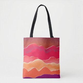 Bolsa Tote Sunset Picos Modernos de Arte de Colagem de Papel