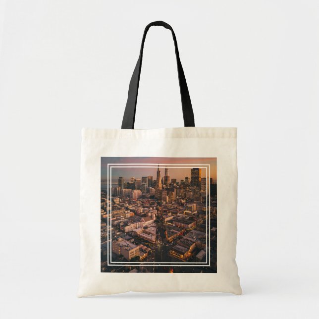 Bolsa Tote Sunset Sobre O Distrito Financeiro De São Francisc (Frente)
