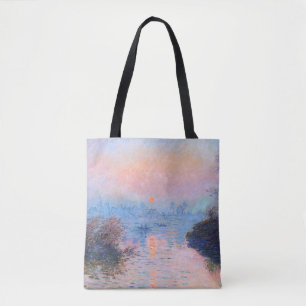 Bolsa Tote Sunset sobre o Seine Claude Monet