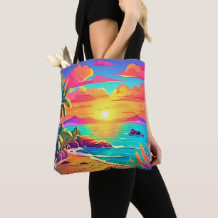 Bolsa Tote Sunset tropical: Céu vívido