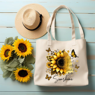 Bolsa Tote Sunshine Be the Sunshine Sunflower |