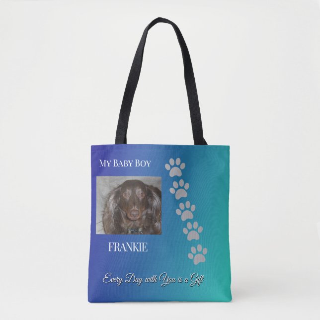 Bolsa Tote Sunshine wrapped in Fur-Navy/Teal Pet Tribute (Frente)