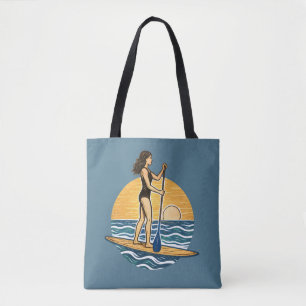 Bolsa Tote SUP Paddle ao Pôr do Sol   Gráfico de Paddleboard 