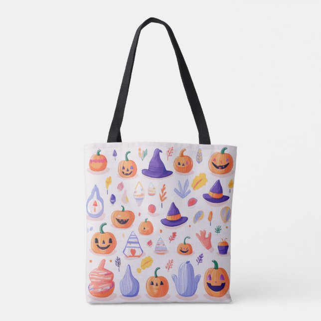 Bolsa Tote Super Bonito Halloween | Excelente para todas as i (Verso)