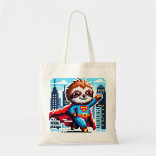 Bolsa Tote Super-herói da cidade - Pixel Art Urban Hero