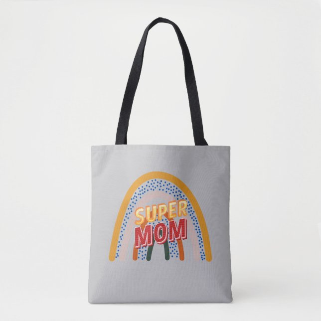 Bolsa Tote Super-mãe do Dia de as mães moderno (Frente)