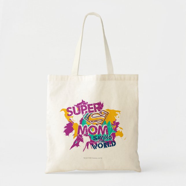 Bolsa Tote Super Mãe Salvando o Mundo (Frente)