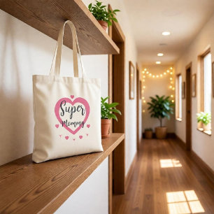 Bolsa Tote Super Mamãe Presente Personalizado de Melhor Mamãe