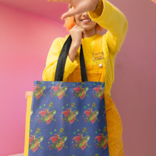 Bolsa Tote Super Pickleman Azul Escuro Engraçado
