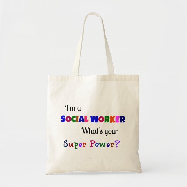 Bolsa Tote Super poder do trabalhador social (Frente)