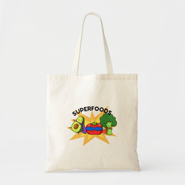 Bolsa Tote Superalimentos Funny Vegetal (Frente)