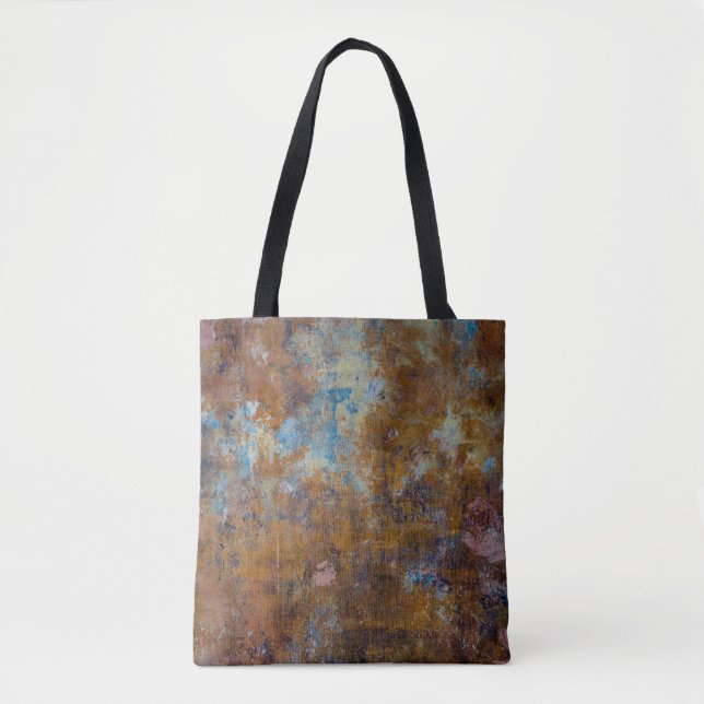 Bolsa Tote Superfície de madeira castanha e rosa (Frente)