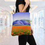 Bolsa Tote Superflores | Populações surreais<br><div class="desc">Bonito bolsa de tote de paisagem floral apresenta uma aquarela digital gerada por IA que recupera os super-florescentes de papoila e flor silvestre da Califórnia.</div>