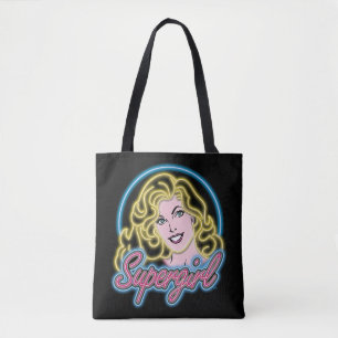 Bolsa Tote Supergirl Retro Neon Lights Graphic