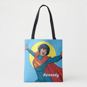 Bolsa Tote Supergirl voando com roupa azul